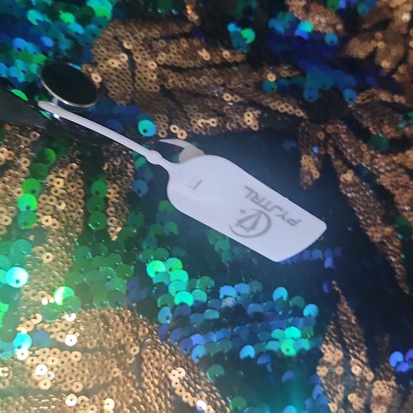 Sequin Blazer For Men Blue/Green/ Gold Leaves Pattern - Picture 7 of 14